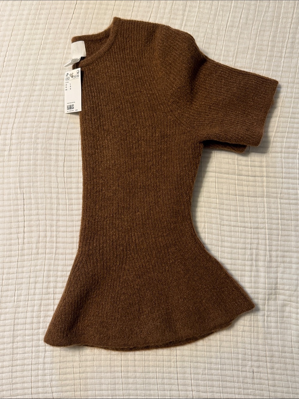 H&M Brown Peplum Crewneck Sweater - Picture 5 of 5